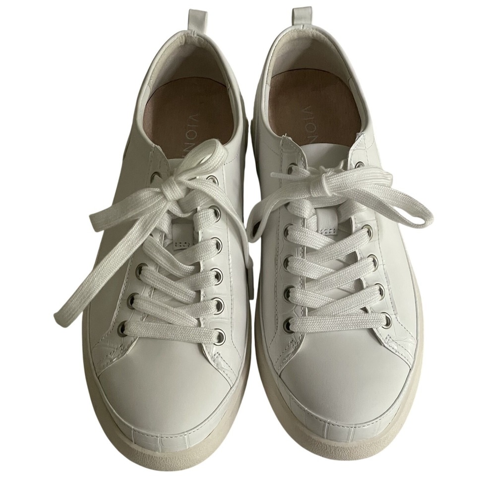 Vionic Winny White Croc Embossed Lace Up Sneakers Wide 9 - Picture 6 of 10